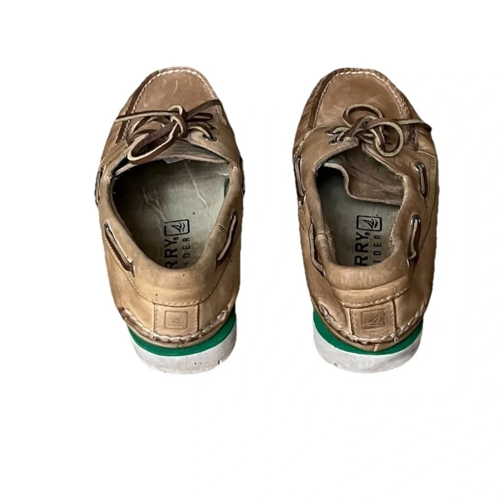 Sperry Authentic Original 2-Eye Boat Shoes Men’s Leather Tan Nautical Preppy 8.5